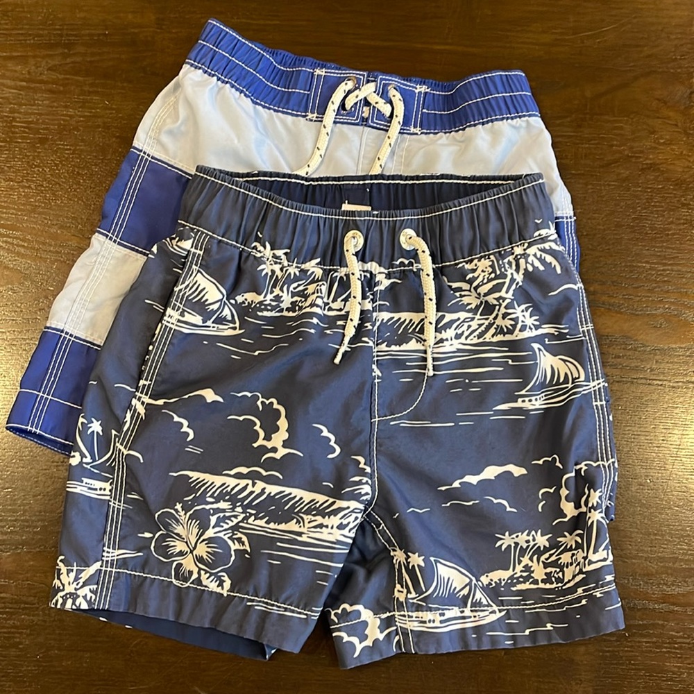 2 pairs Gap swim trunks, size 4/5, GUC